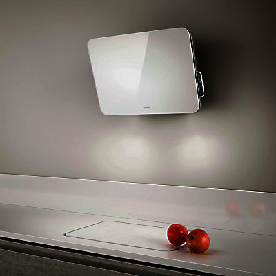 Elica Fantasia 80 Chimney Cooker Hood White Glass